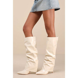 Teana Bone Fold-over Knee-high Boots